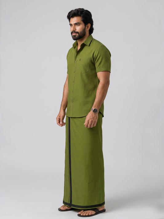 Genz Loungewear Colour Shirt Half Sleeve and Matching Dhoti Single Combo Set - 88002