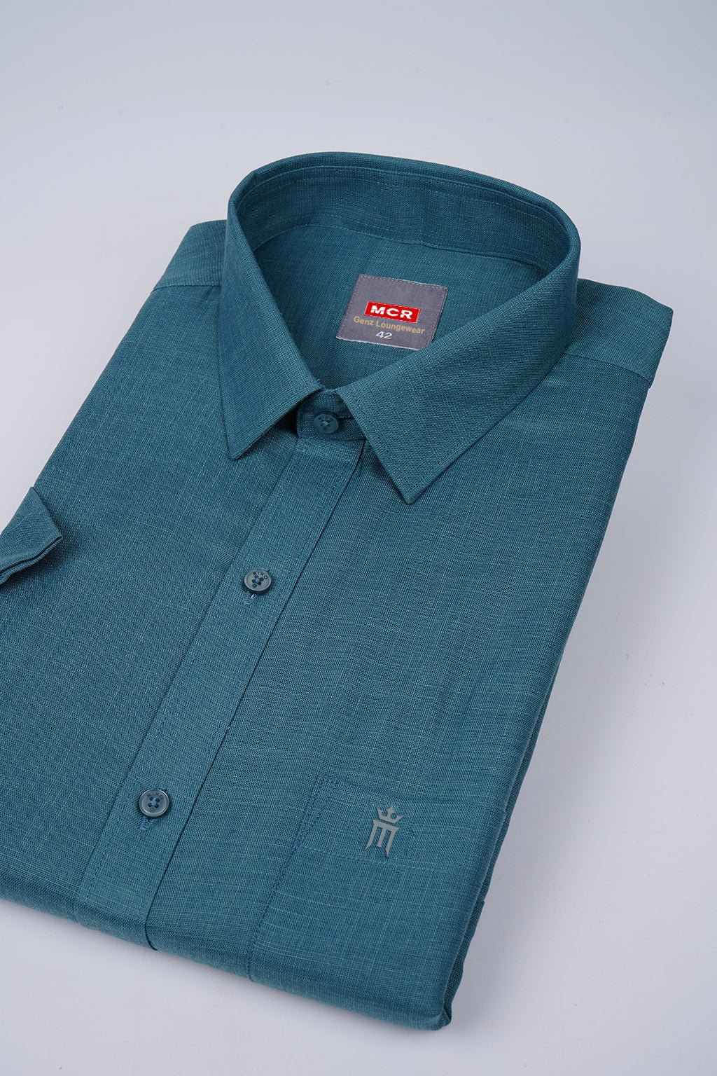 Genz Loungewear Colour Shirt Half Sleeve and Matching Dhoti Single Combo Set - 88012 - Teal