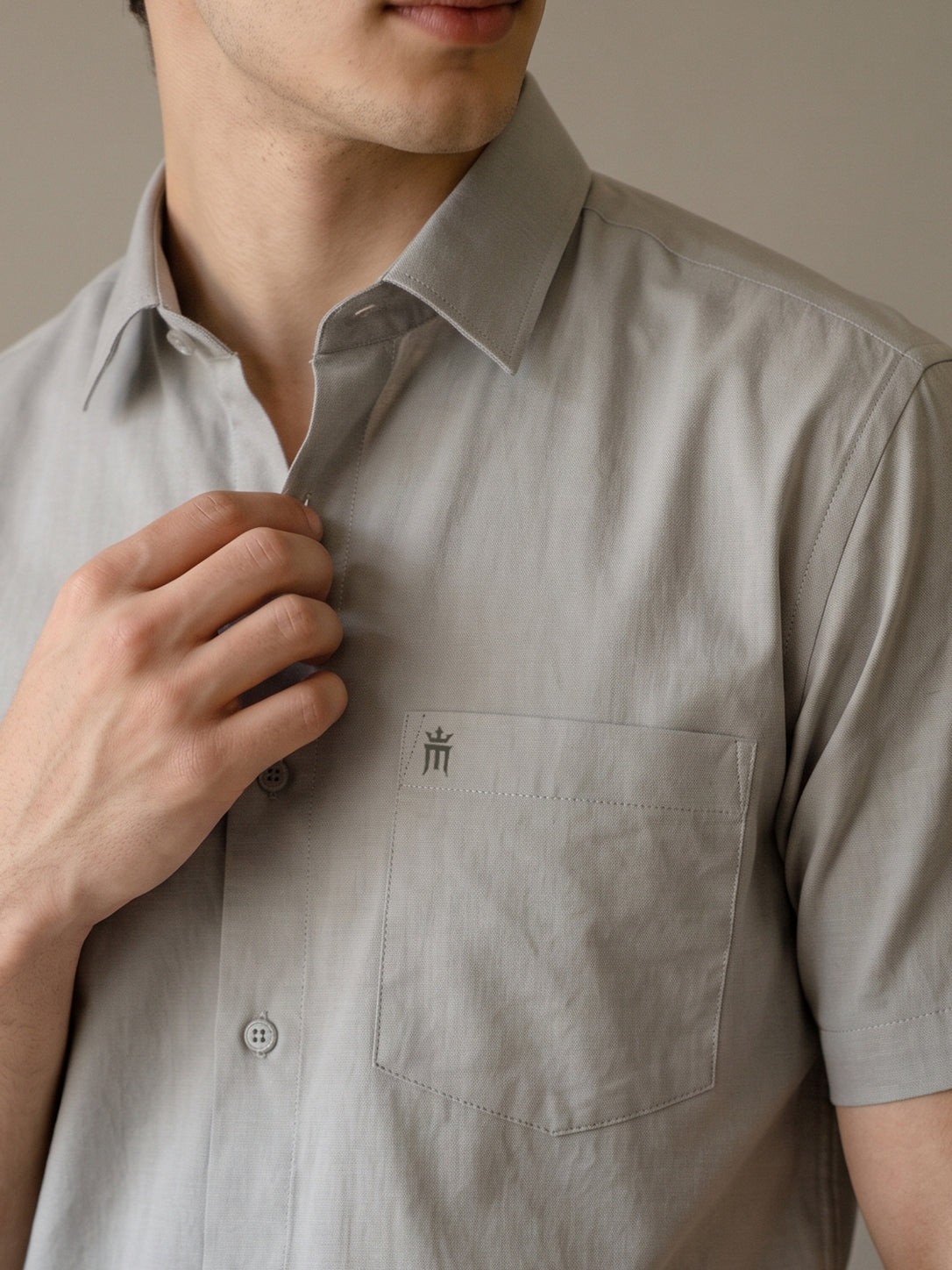 Stain Free Half Sleeve Formal Grey Color Shirt For Men-68004