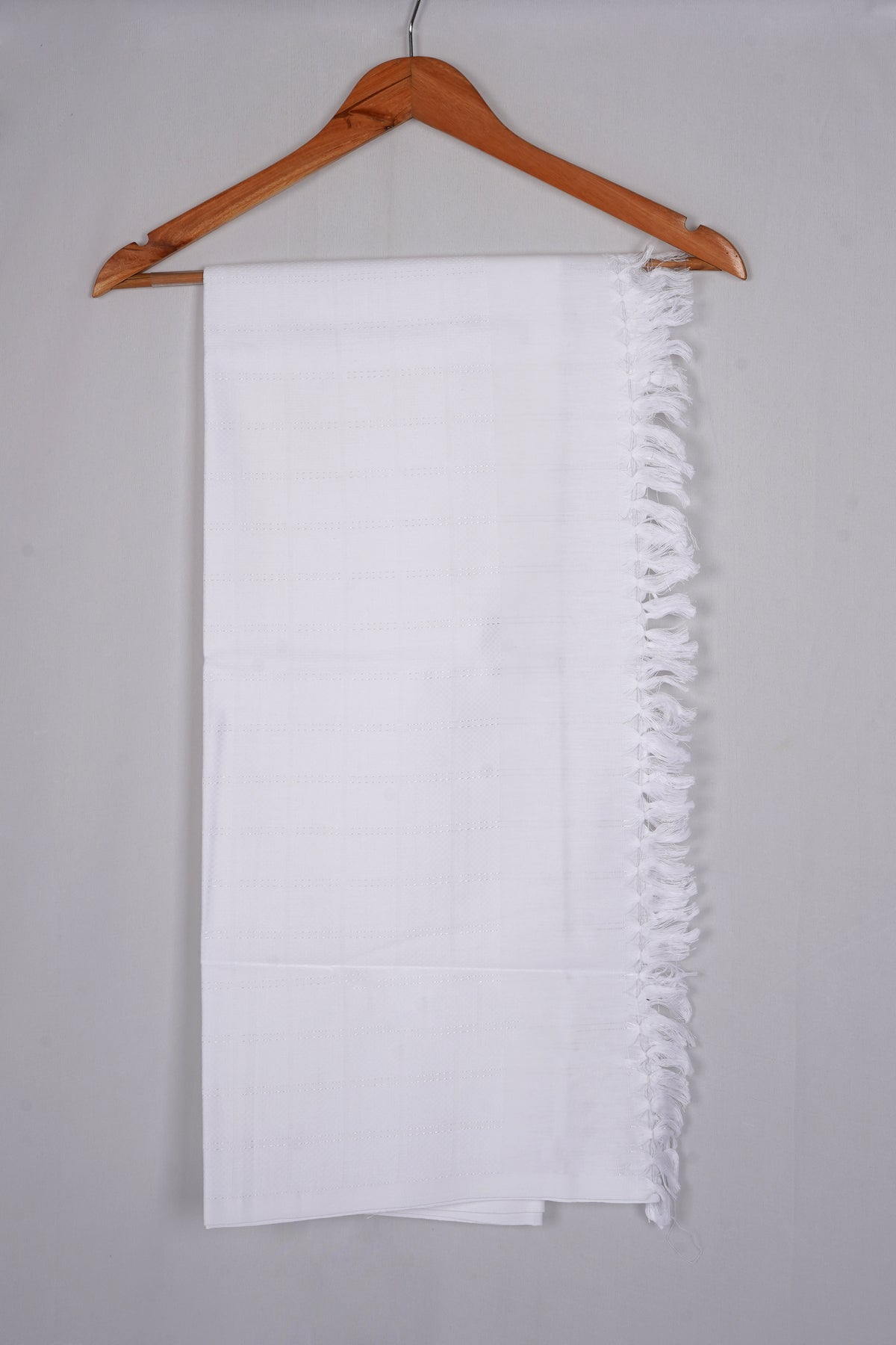 WHITE CHECK COTTON - WBT-07 BATH TOWEL - 30X60 - WHITE