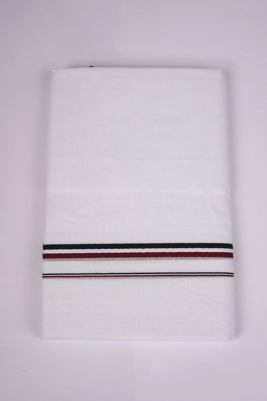 Mens White ADMK Political Single Dhoti Cotton Blend - 2.00M | Super Cotton