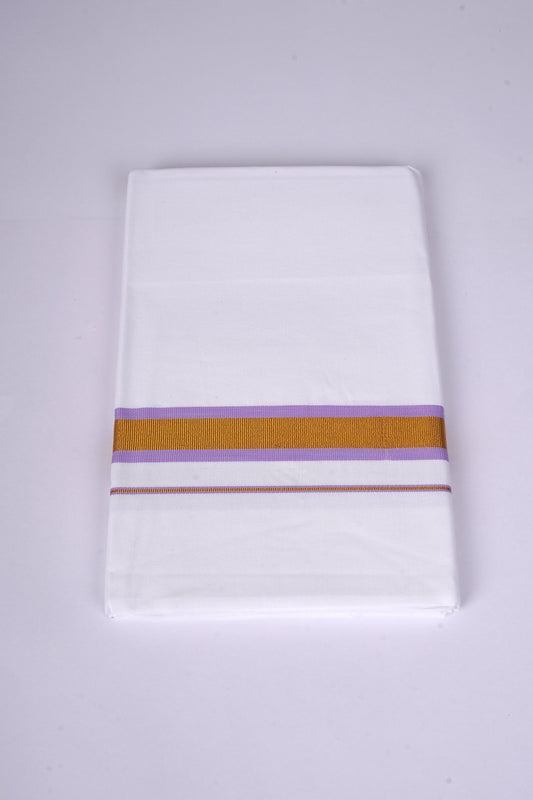 FS-103 W/S DHOTI 2.00 MTR - GOLD LIGHT VIOLET