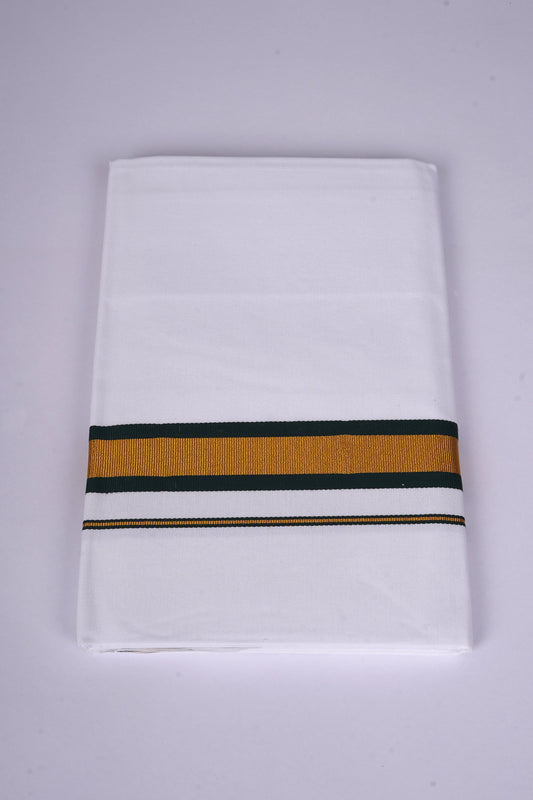 FS-103 W/S DHOTI 2.00 MTR - GOLD DARK GREEN