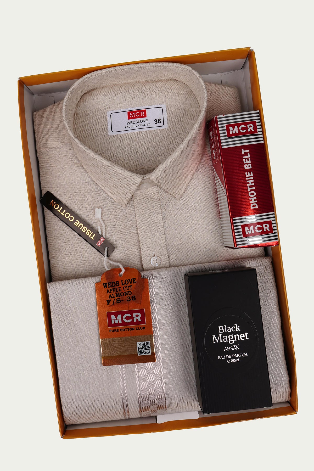 WedsLove Almond Single Set F/S-mens wedding clothes (Perfume & Dhoti Belt Free)