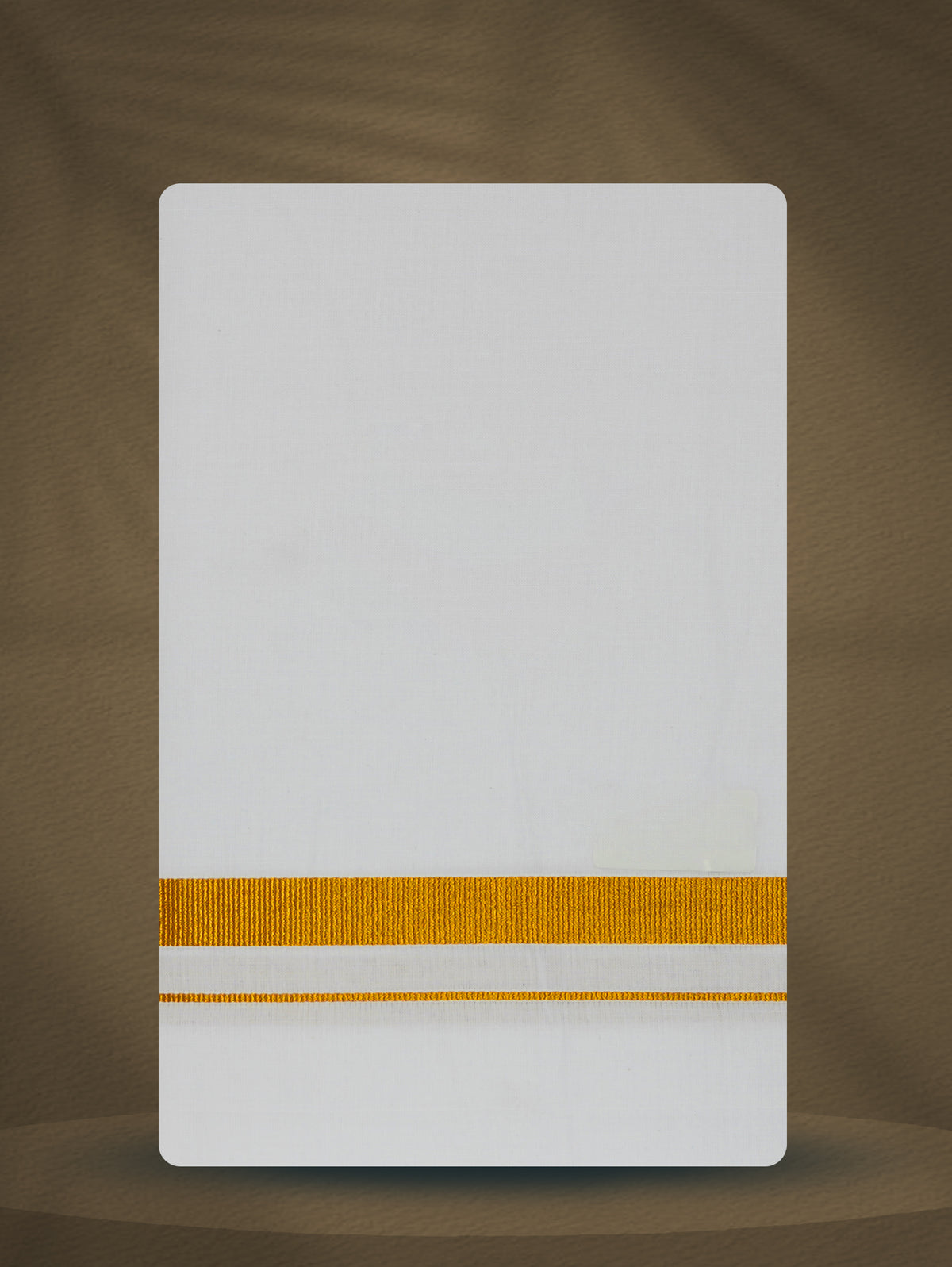 Mens White Single Dhoti Cotton with Gold Jari Border - 2.25M | 225 GLS-02