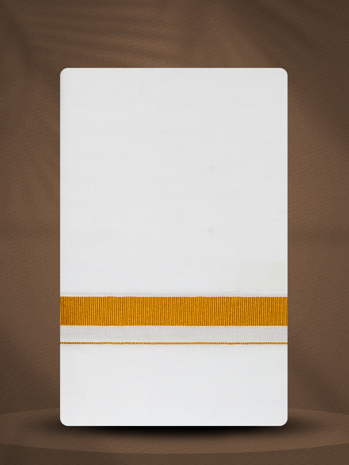 Mens White Single Dhoti Cotton with Gold Jari Border - 2.50M | 250 GLS-01