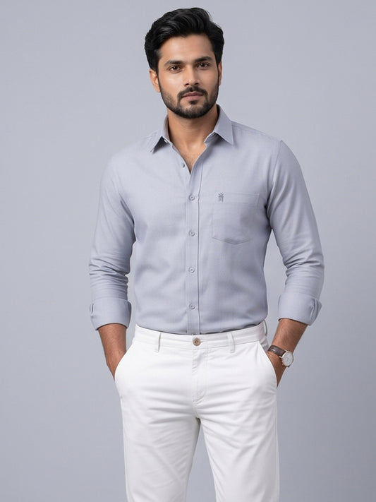 MCR Men Formal Colour Shirt - Light gray 82504 Hydrogen