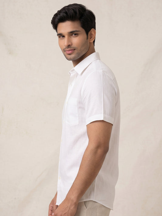 MCR STAIN FREE Half Sleeve Formal White Shirt For Men