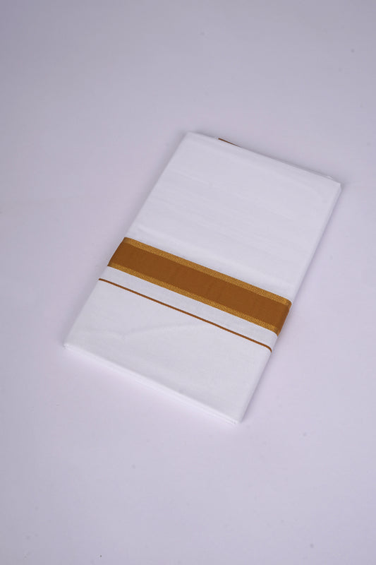 White Dhoti Single Fancy Border PERU 2.00 m |FS-115