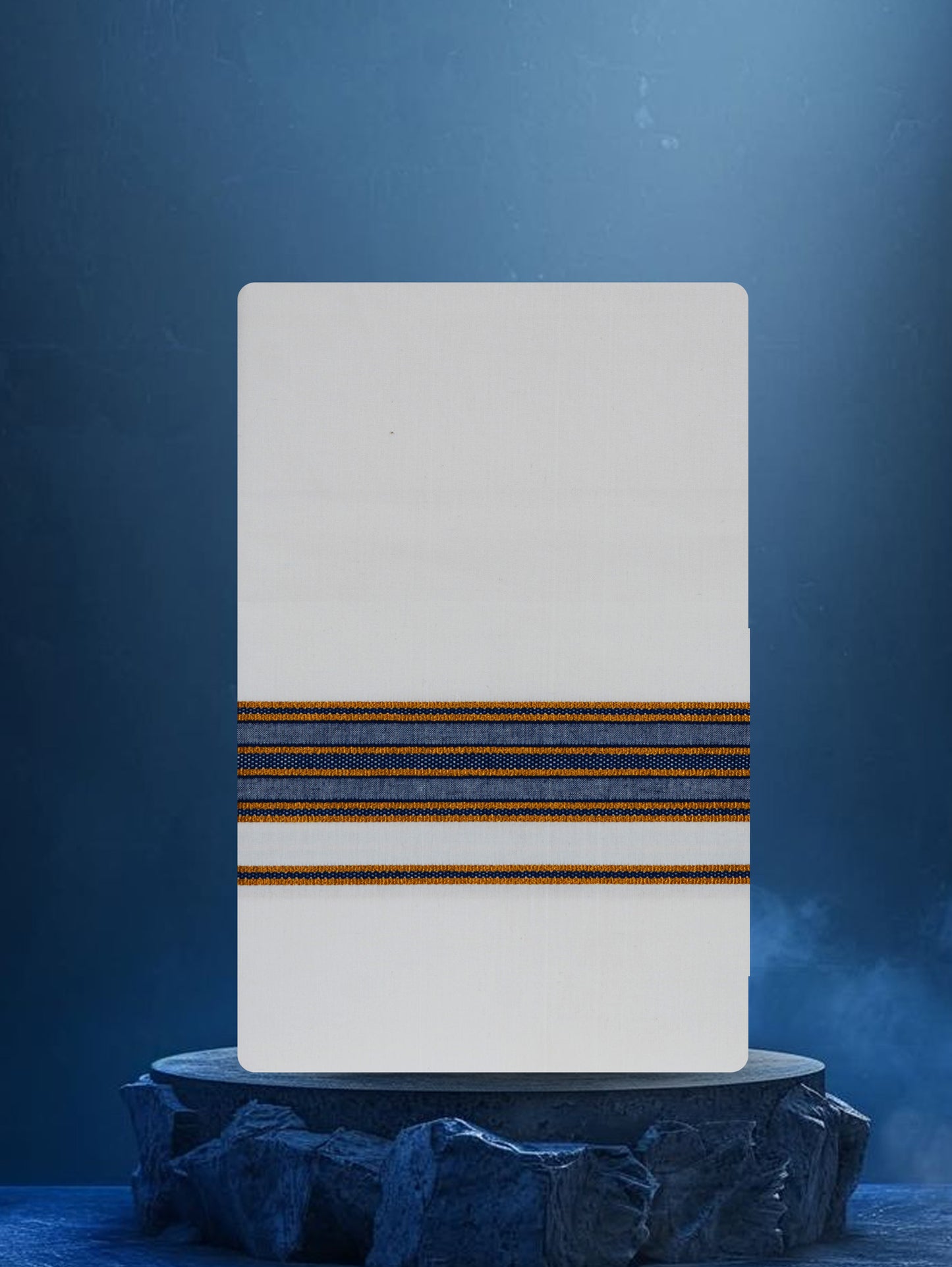 WHITE SINGLE COTTON KARAI - FCS-24 DHOTHIE 2.00 MTR