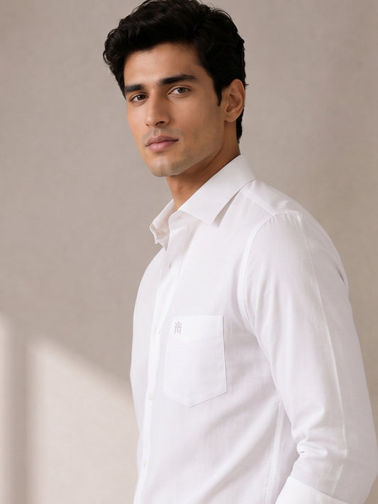 Sun Rays Formal White Shirt For Men
