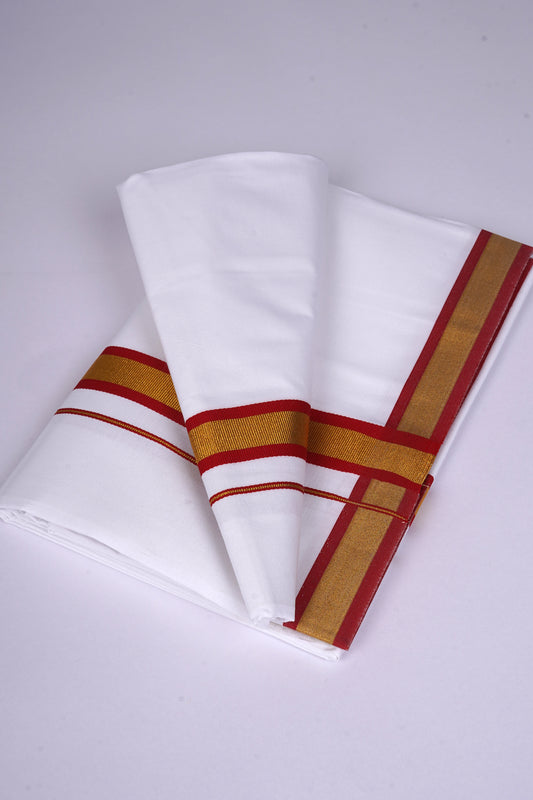 FS-103 W/S DHOTI 2.00 MTR - GOLD RED