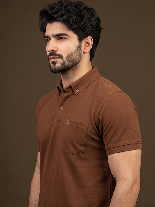 Python Plain RUST BROWN Color T-Shirt - 70008