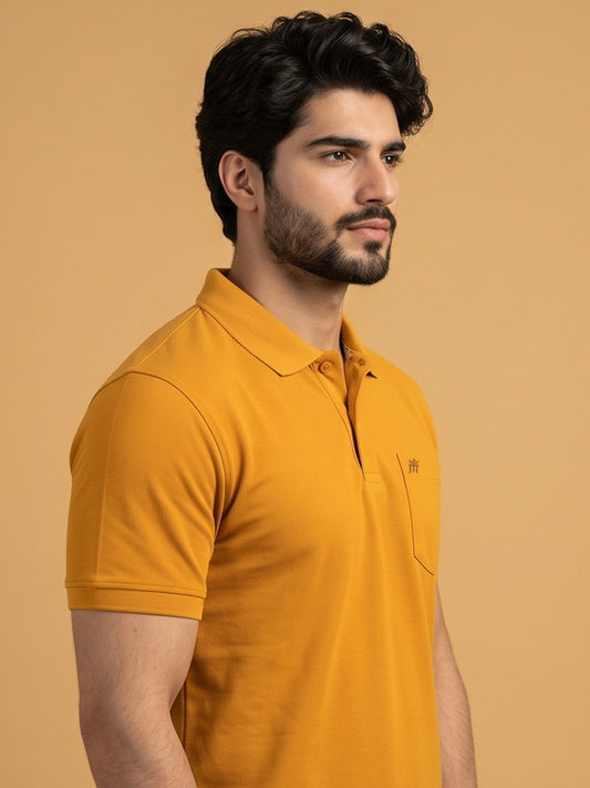 Python Plain Yellow Color T-Shirt - 70002