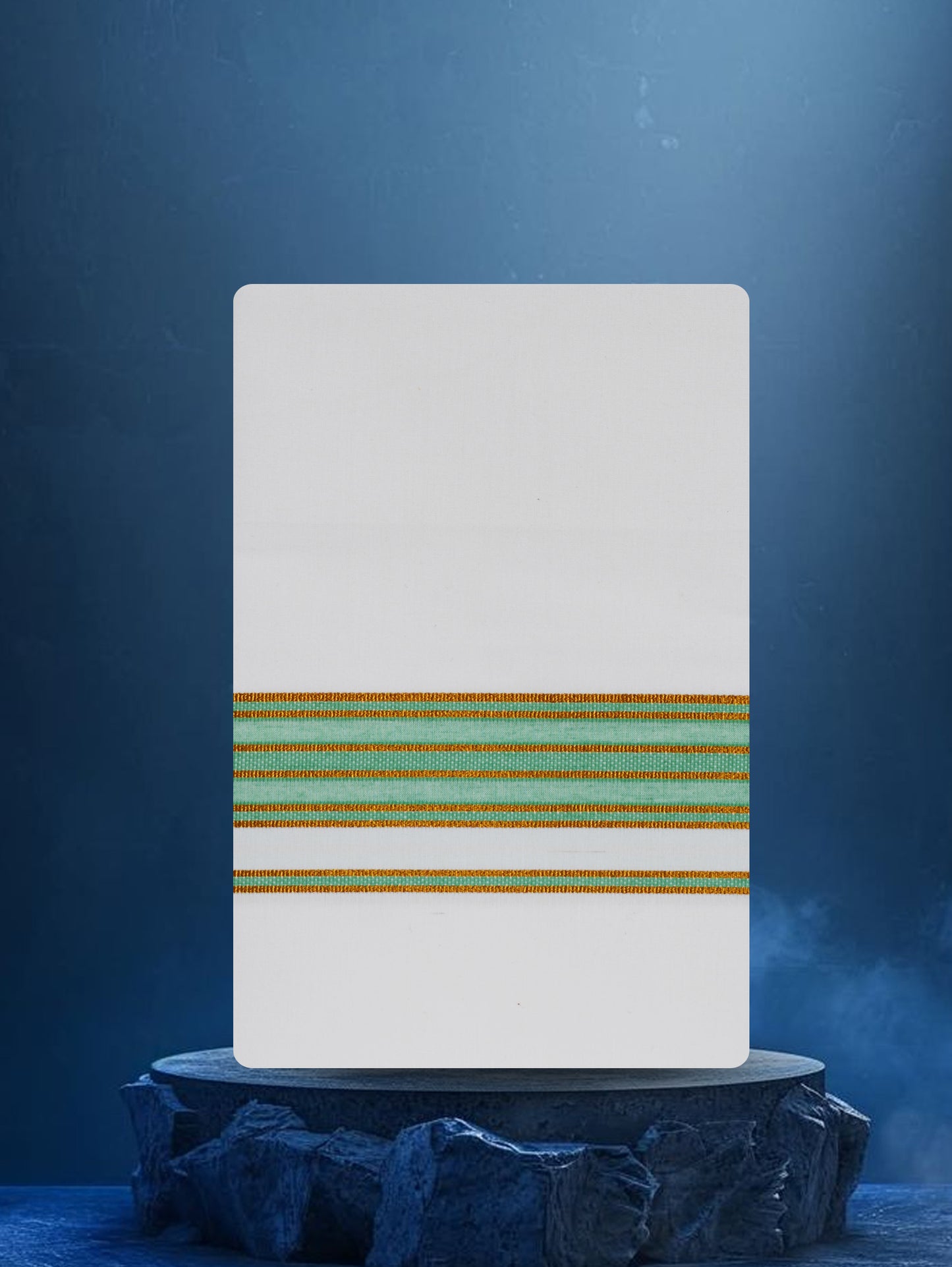 WHITE SINGLE COTTON KARAI - FCS-24 DHOTHIE 2.00 MTR