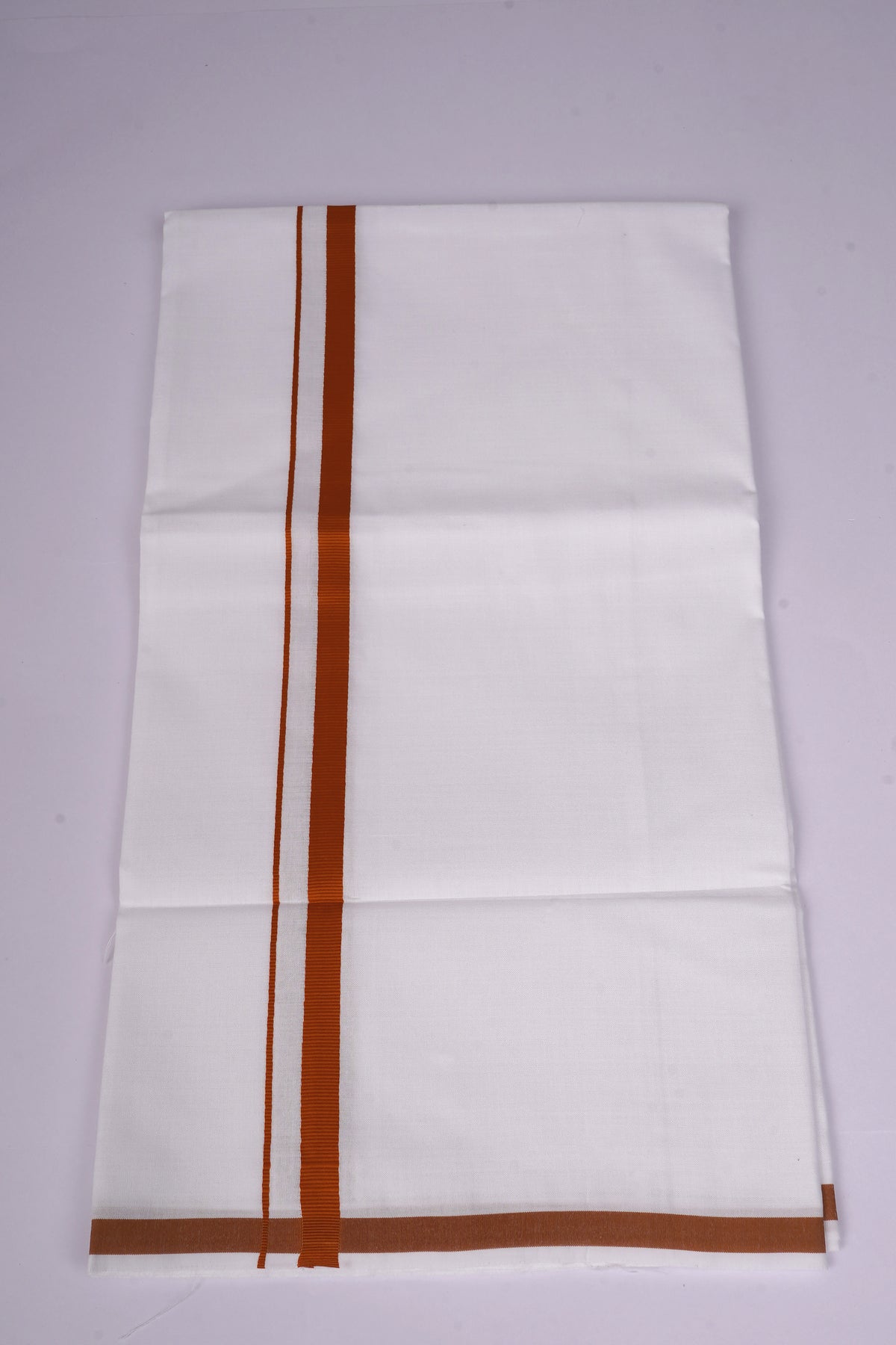 Mens Cotton Blend White Dhoti Single Small Border 2.00 m|HS-17 MUSTARD