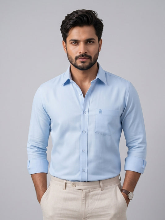 MCR Men Formal Colour Shirt - Sky Blue 82503 Hydrogen