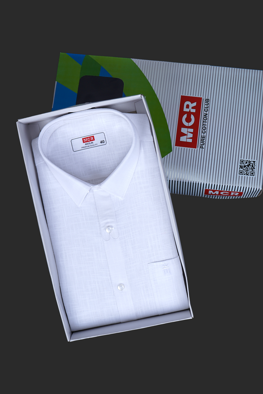 MCR ADOLIN Full Sleeve Formal White Shirt For Men