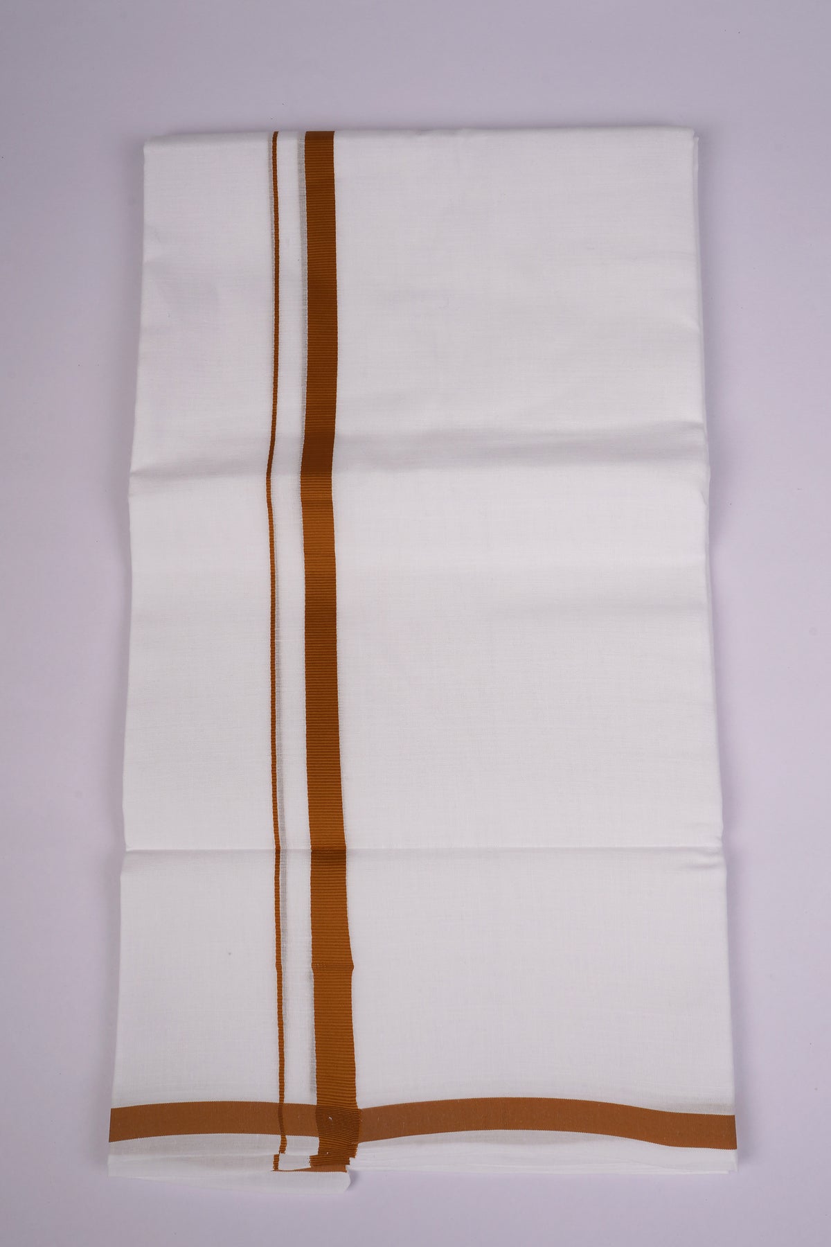 Mens Cotton Blend White Dhoti Double Small Border 3.70 m|HD-32 MUSTARD