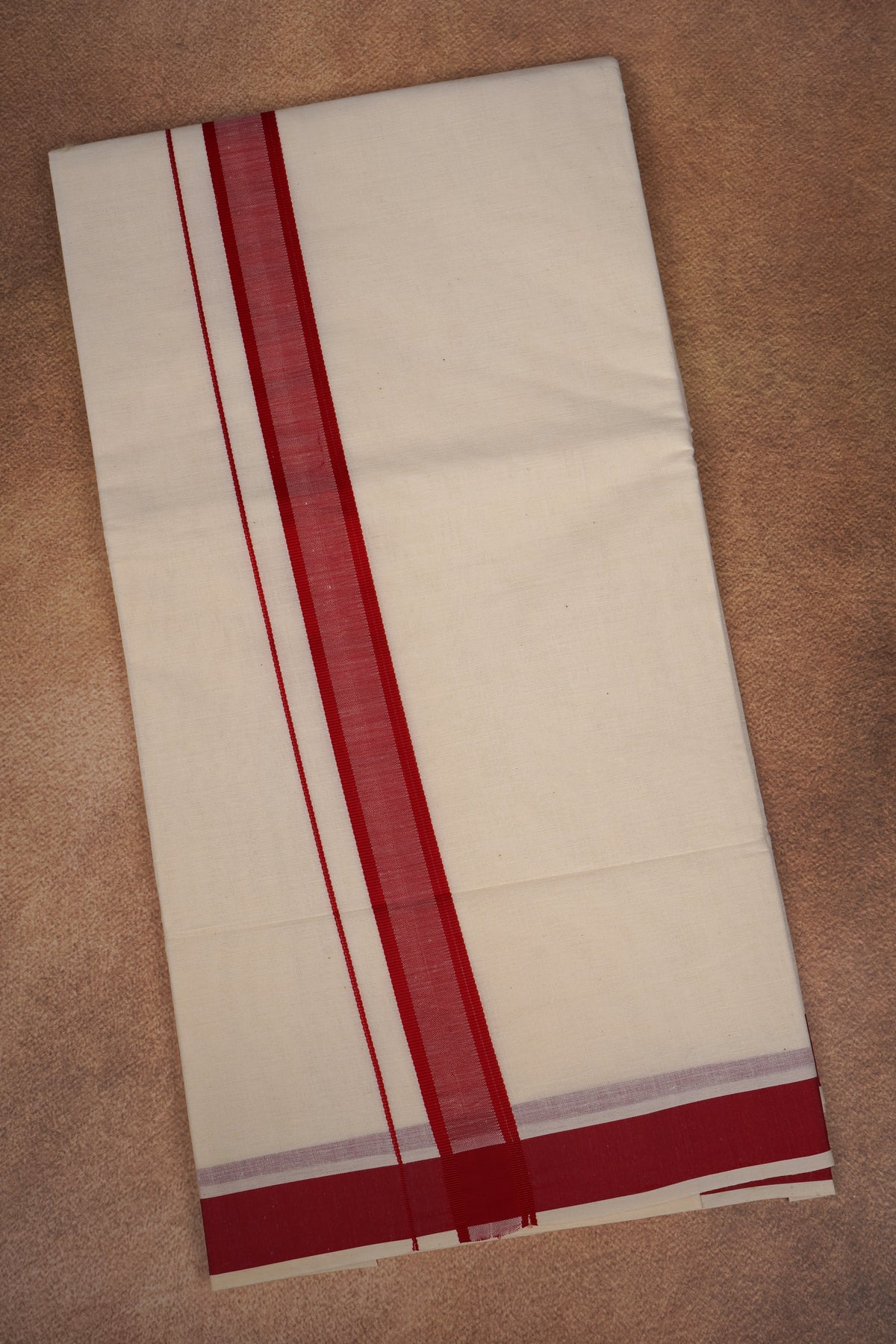 FD-174C CREAM DOUBLE DHOTI 3.80 MTR - Pink