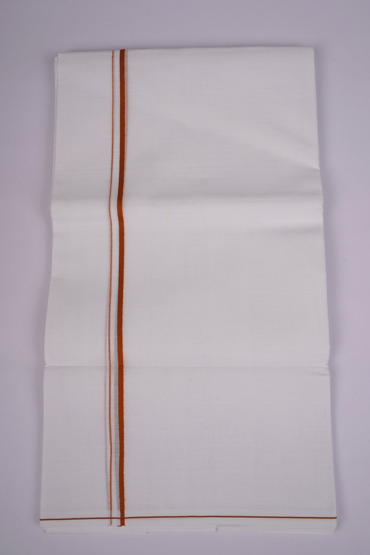 Mens Cotton Blend White Dhoti Double Small Border 3.80 m|SD-03 MUSTARD