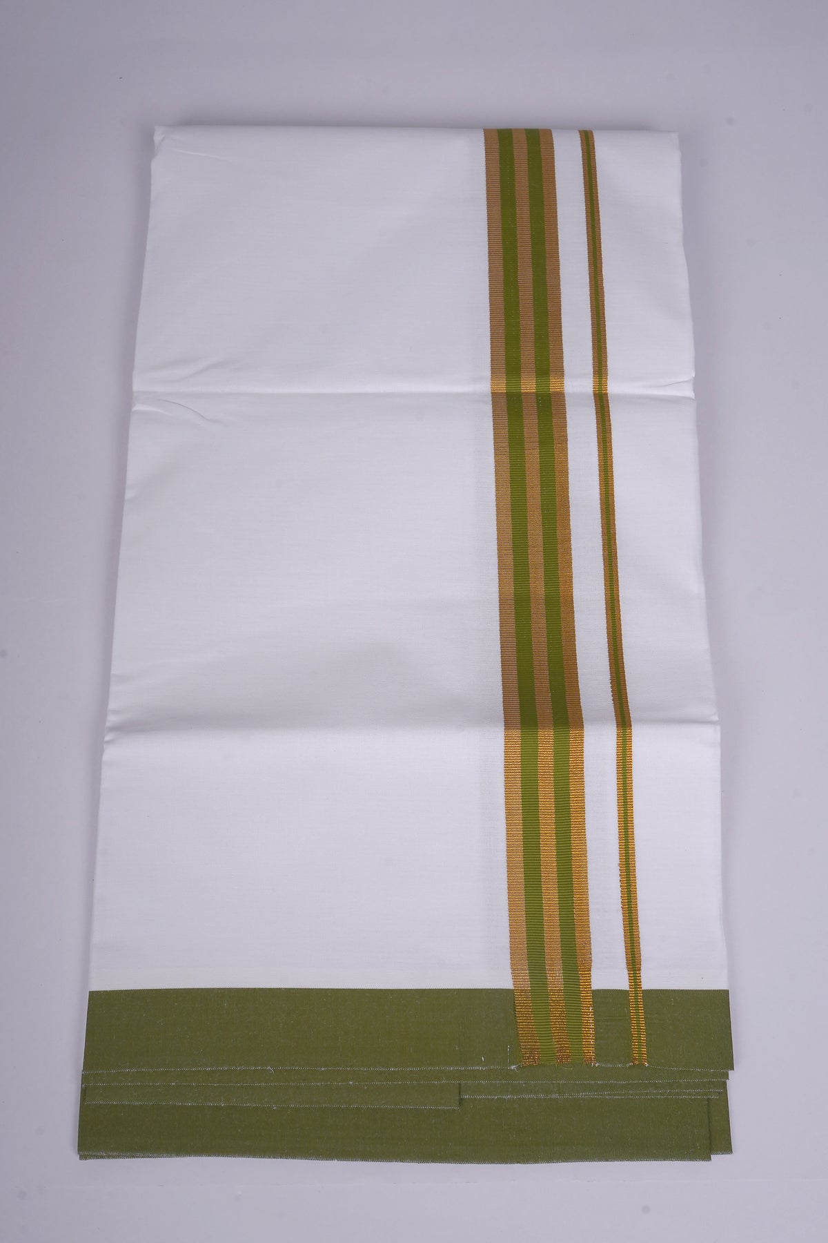 FS-107 W/S DHOTI 2.00 MTR - GOLD DARK GREEN