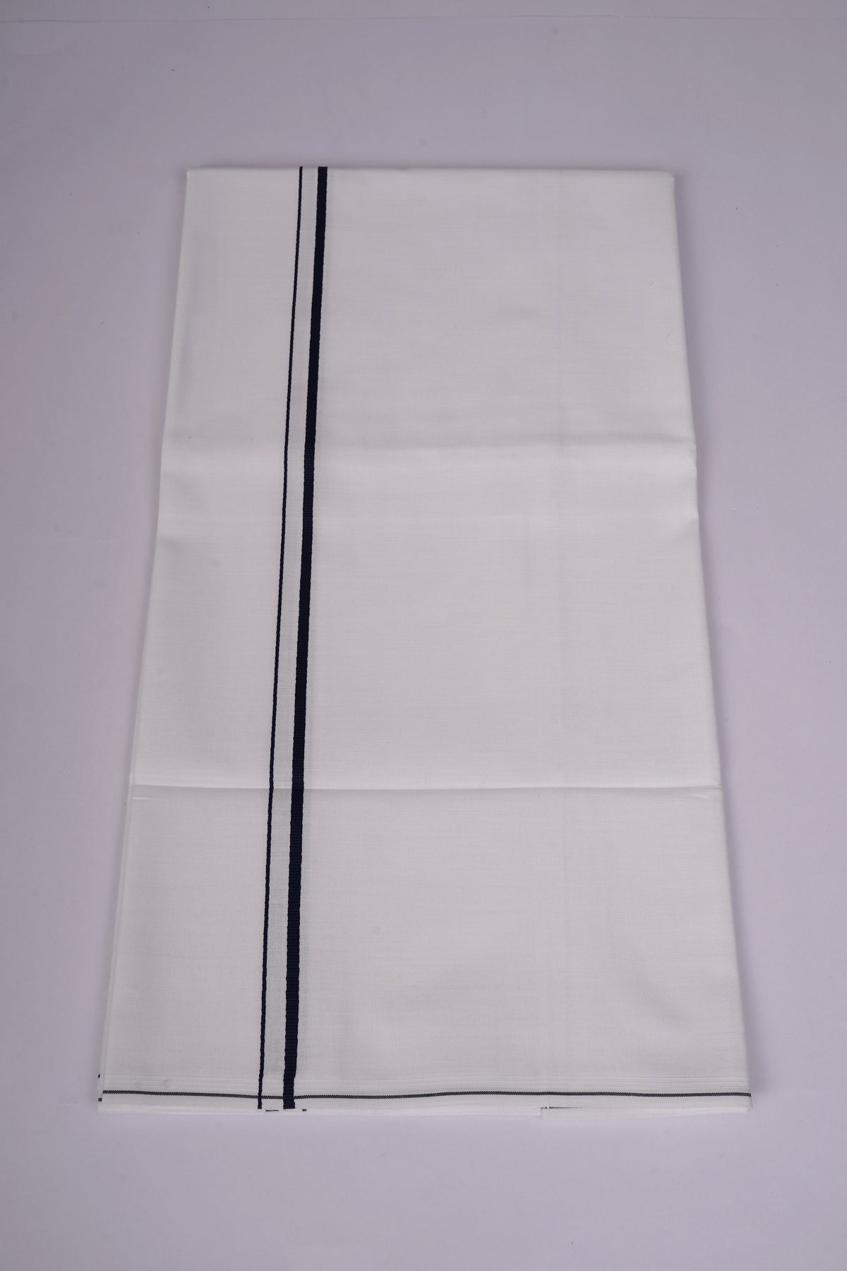 Mens Cotton Blend White Dhoti Single Small Border 2.00 m|SS-21 IMPERIAL BLUE