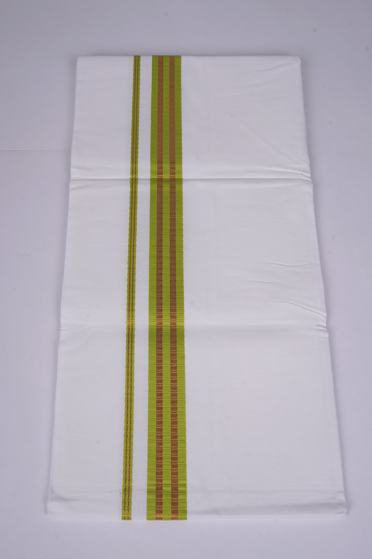 Pure Cotton White Dhoti Single Fancy Border 2.00 m|FS-100 LIGHT GREEN