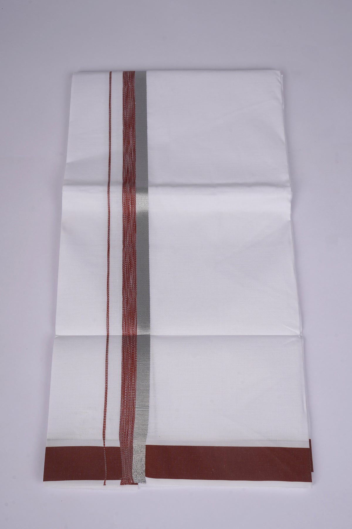 FS-124 W/S DHOTI 1.90 MTR - Silver Dark Brown
