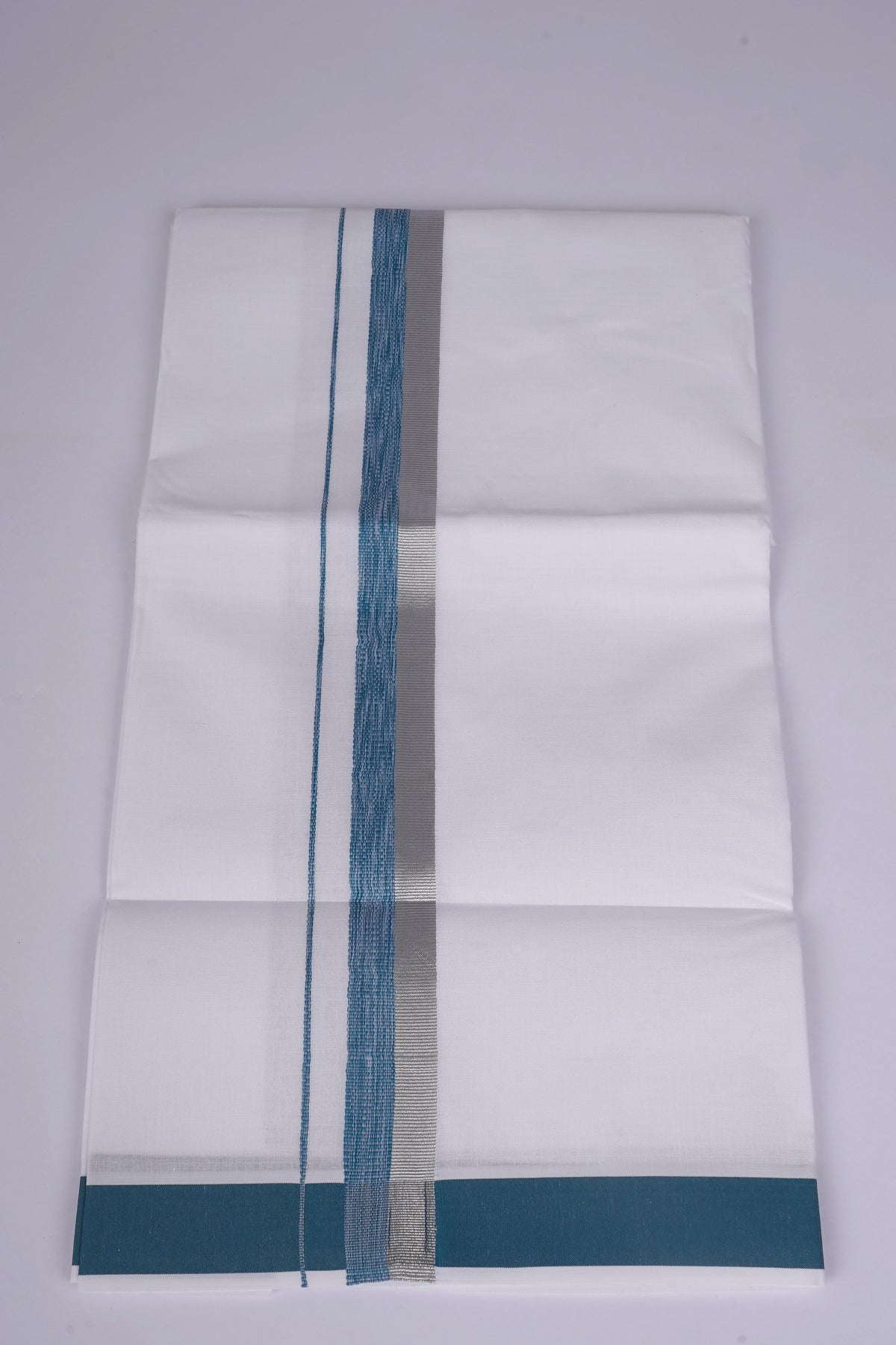 FS-124 W/S DHOTI 1.90 MTR - Silver Ajantha Blue