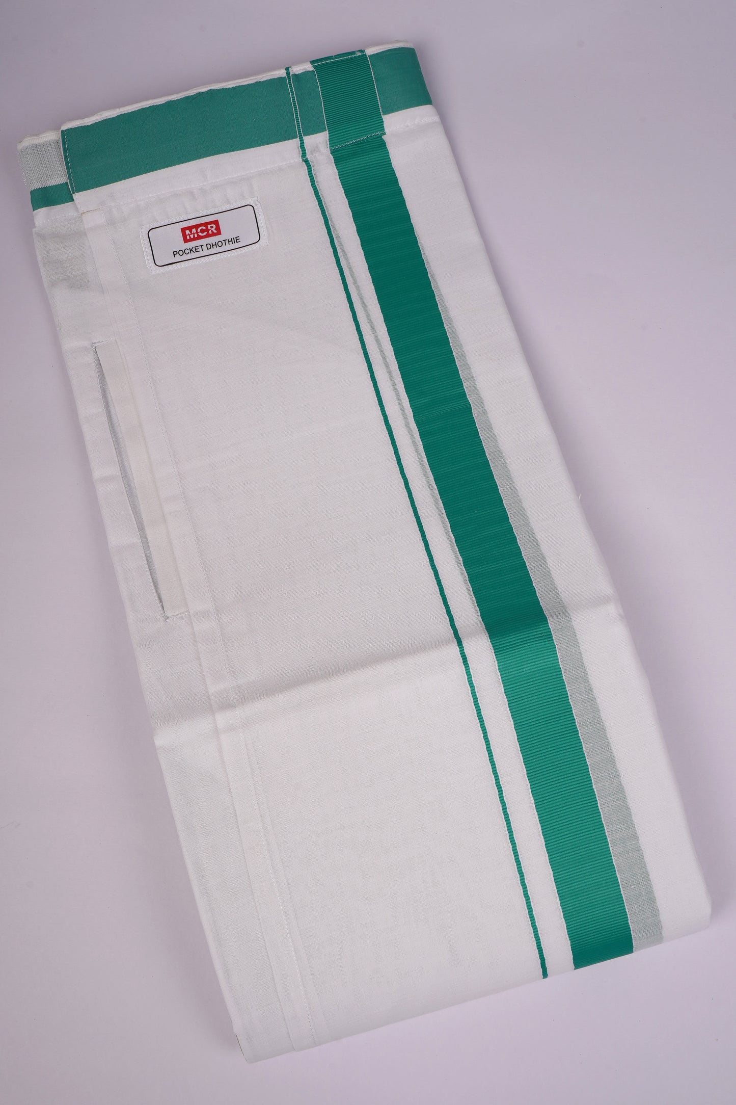 PKT FD-01 VELCRO WHITE DOUBLE DHOTI - Green
