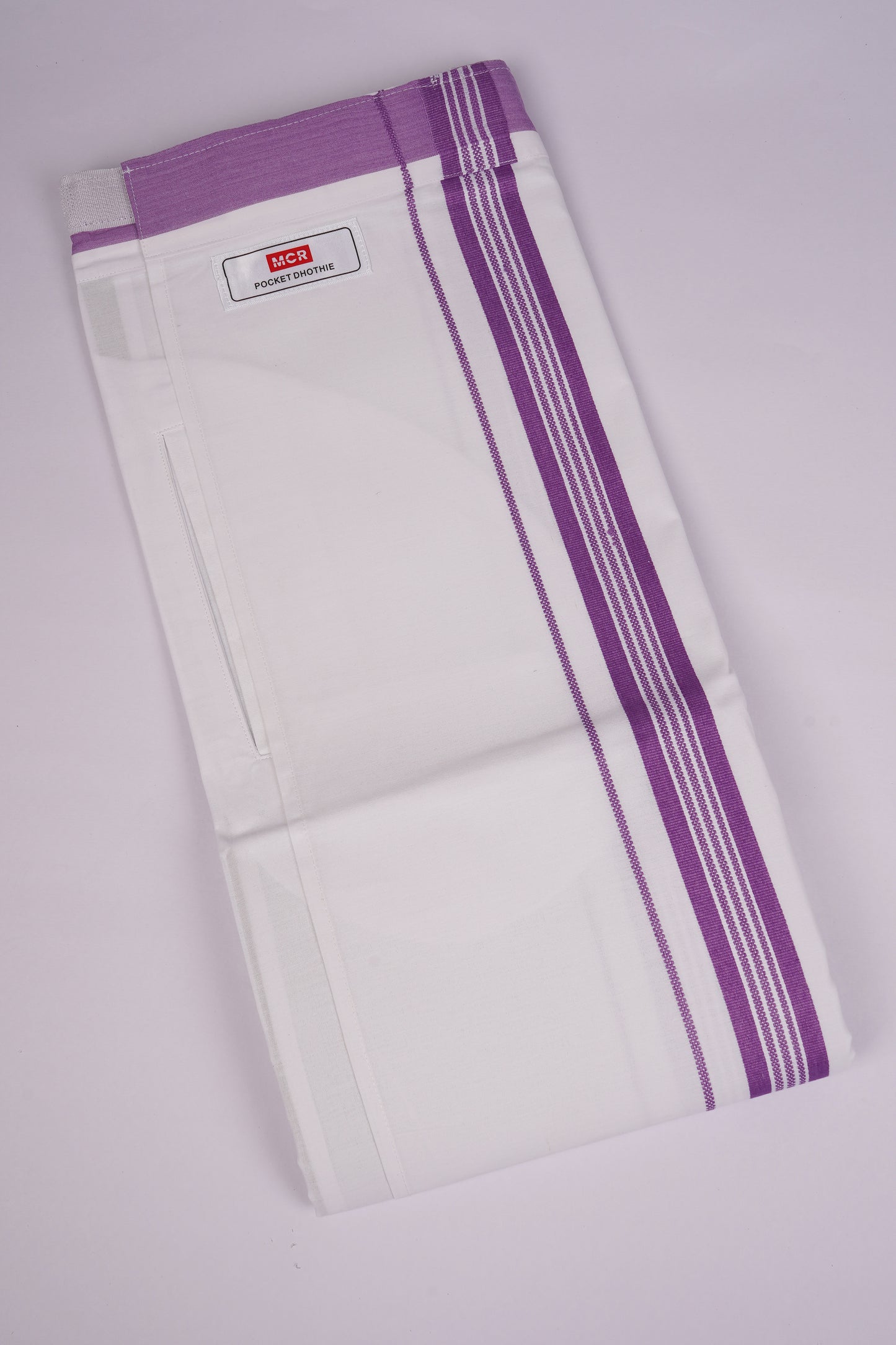 PKT FS-01 VELCRO WHITE SINGLE DHOTI - Pink