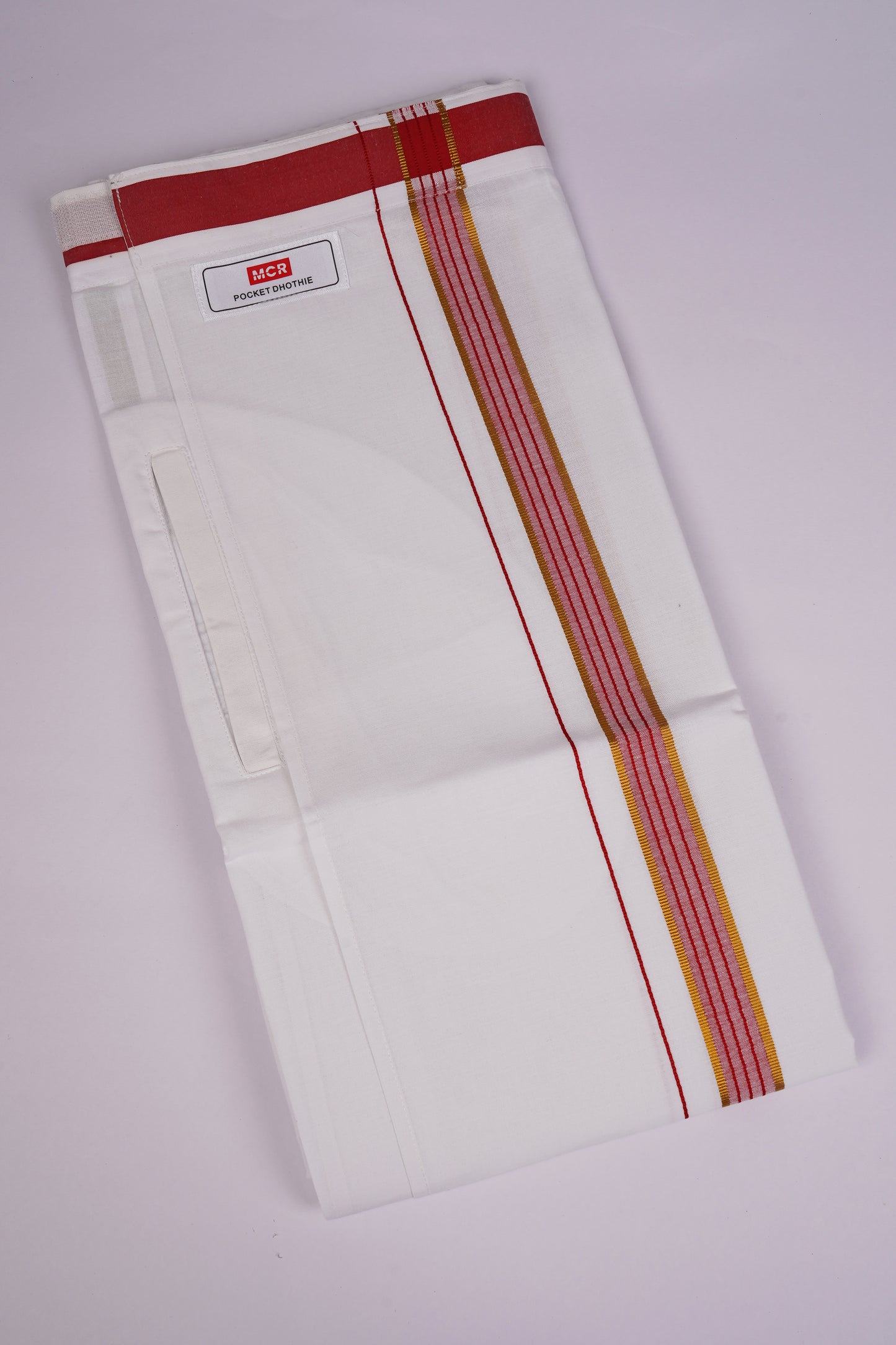 PKT FS-01 VELCRO WHITE SINGLE DHOTI -Orange