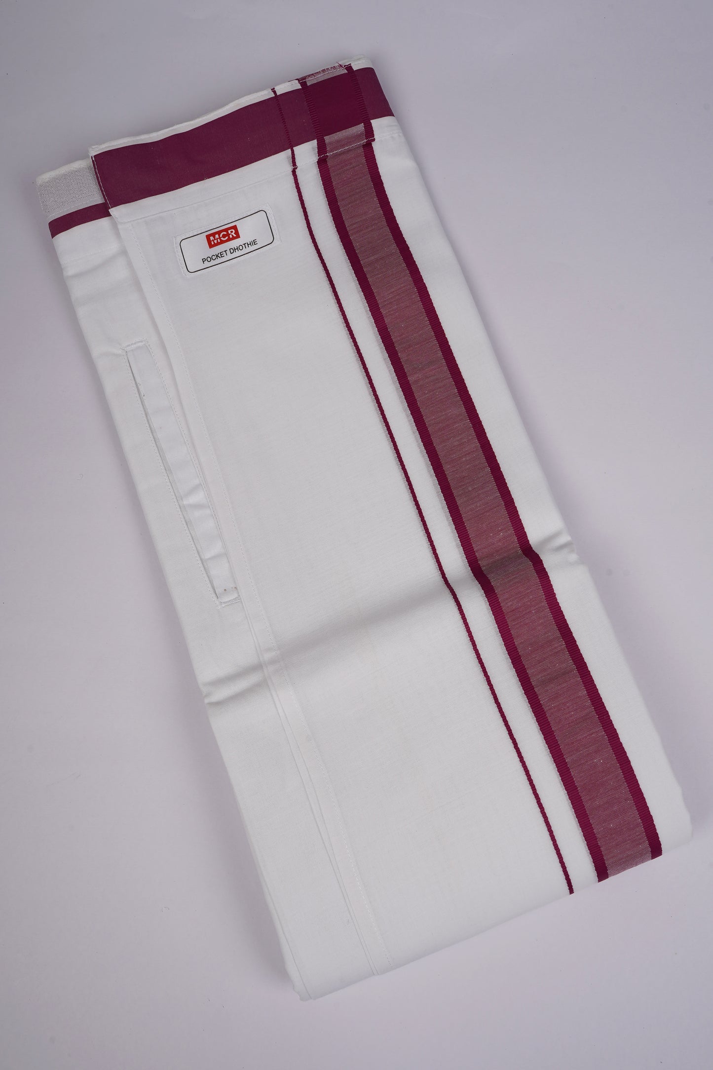 PKT FD-02 VELCRO WHITE DOUBLE DHOTI - Violet