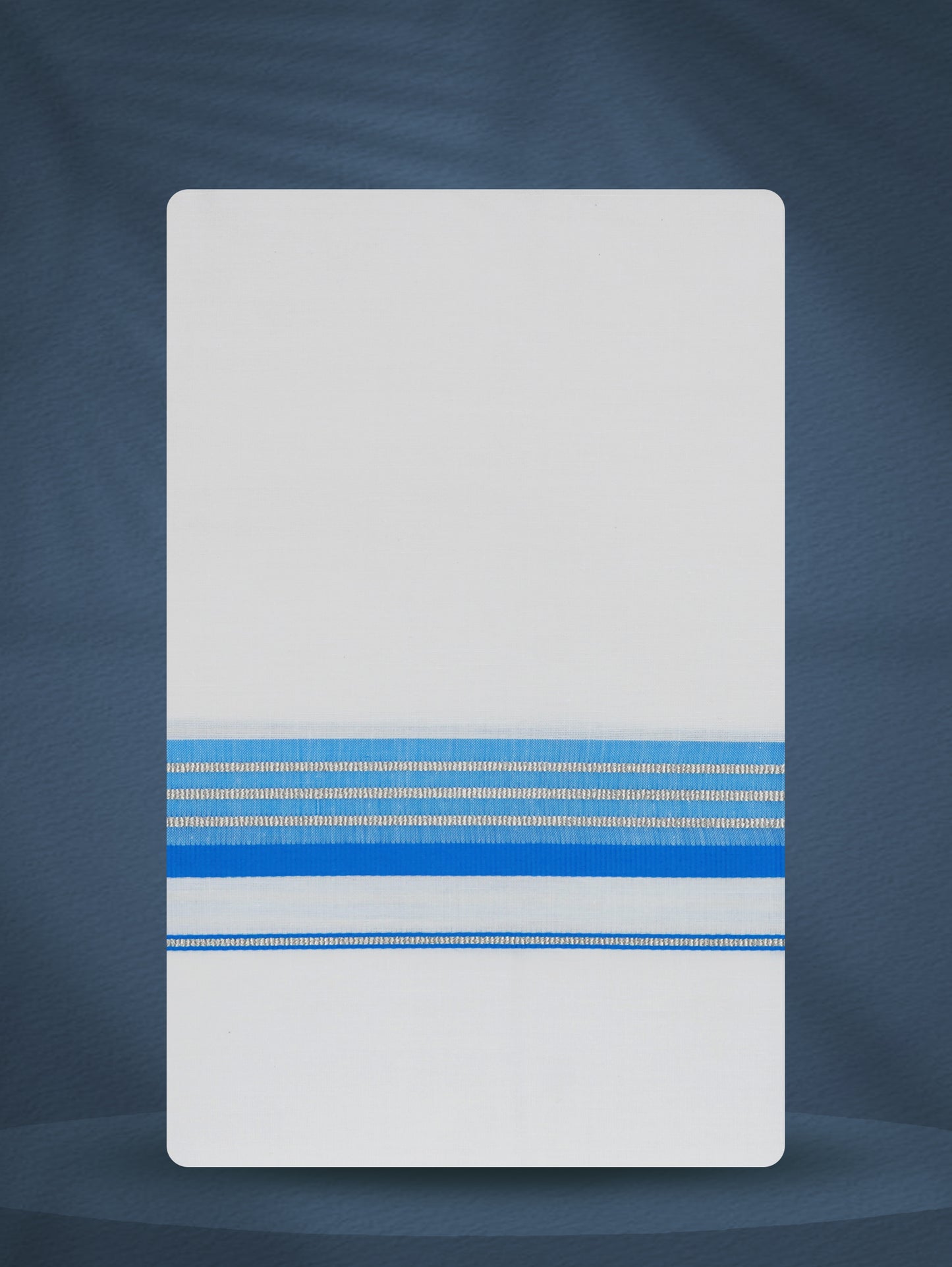 WHITE SINGLE FANCY BORDER - 250 FS-01 DHOTHIE 2.50 MTR