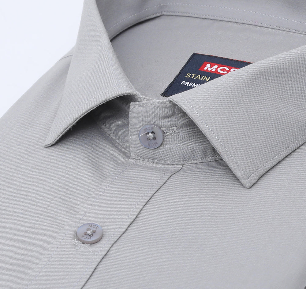 Stain Free Full Sleeve Formal Grey Shirt For Men