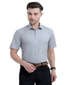 Buy Stain Free Half Sleeve Formal Grey Color Shirt For Men