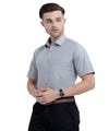 Stain Free Half Sleeve Formal Grey Color Shirt For Men