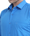 Shop Stain Free Full Sleeve Formal Blue Color Shirt For Men Online