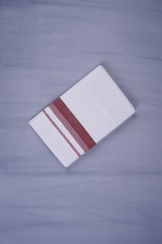 KERALOOM FINISH COTTON 327 W/D DHOTI 3.80 MTR - Maroon