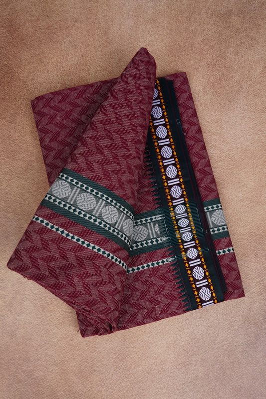 Sulthan Colour Jaquard Dhoti Ethnic Wear - Maroon