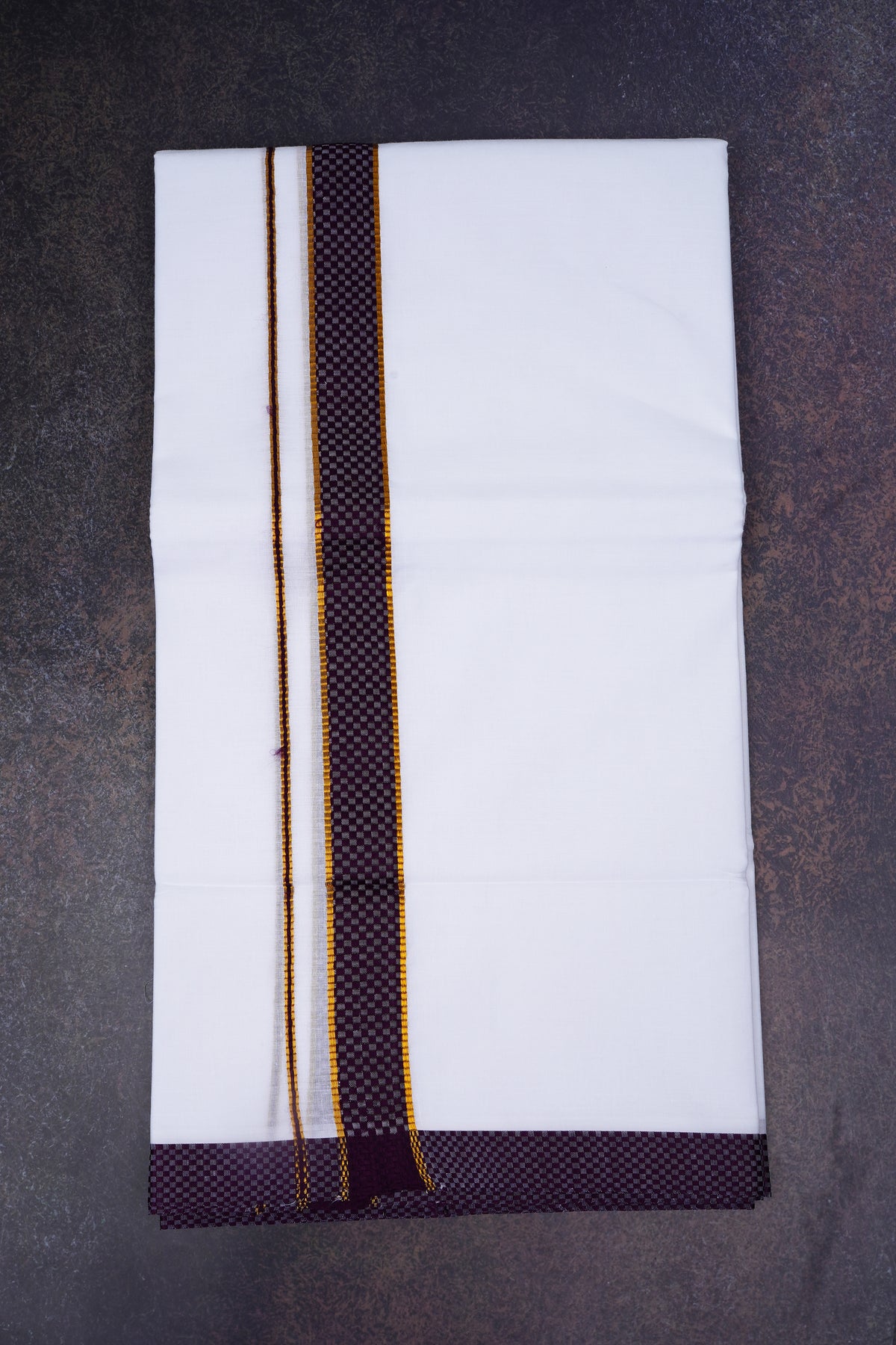 FD-200 W/D DHOTI 3.80 MTR-Dark Maroon