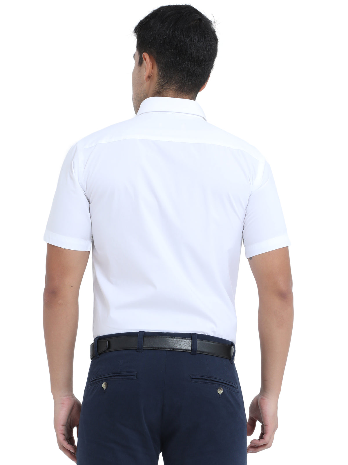 PURE LINEN WHITE HALF SLEEVE SHIRT - 6026 MEN WHITE SHIRT