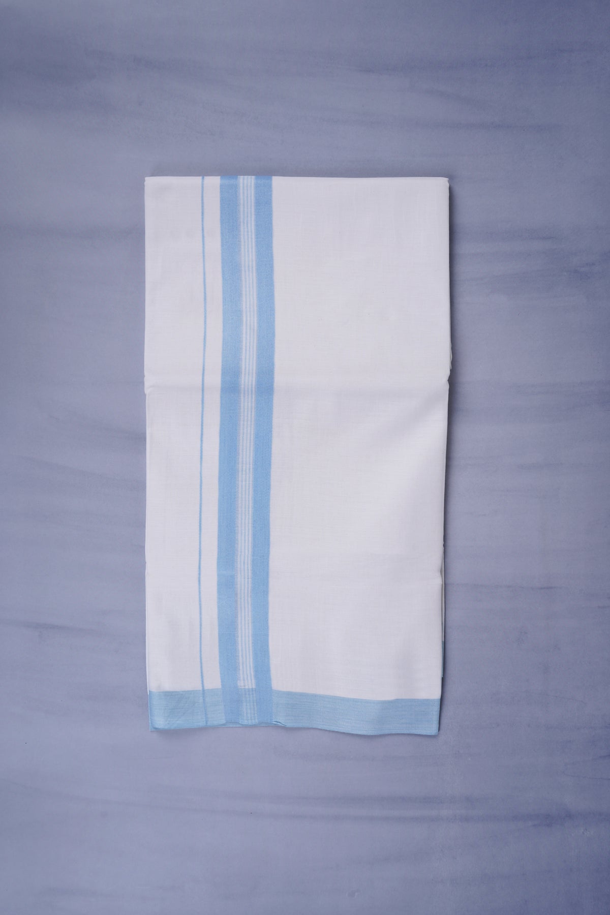 KERALOOM FINISH COTTON 331 W/D DHOTI 3.80 MTR - Sky Blue