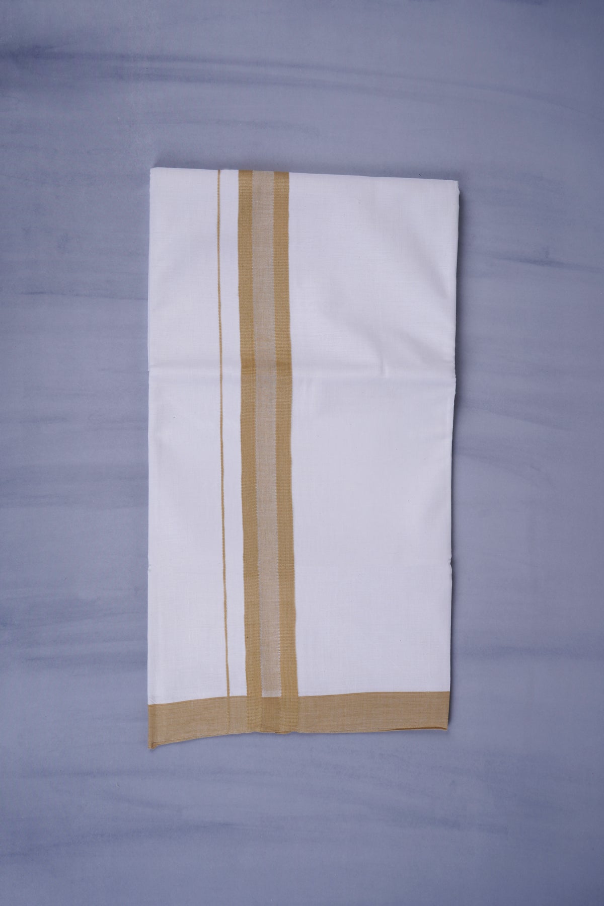 KERALOOM FINISH COTTON 329 W/D DHOTI 3.80 MTR - Light Glod