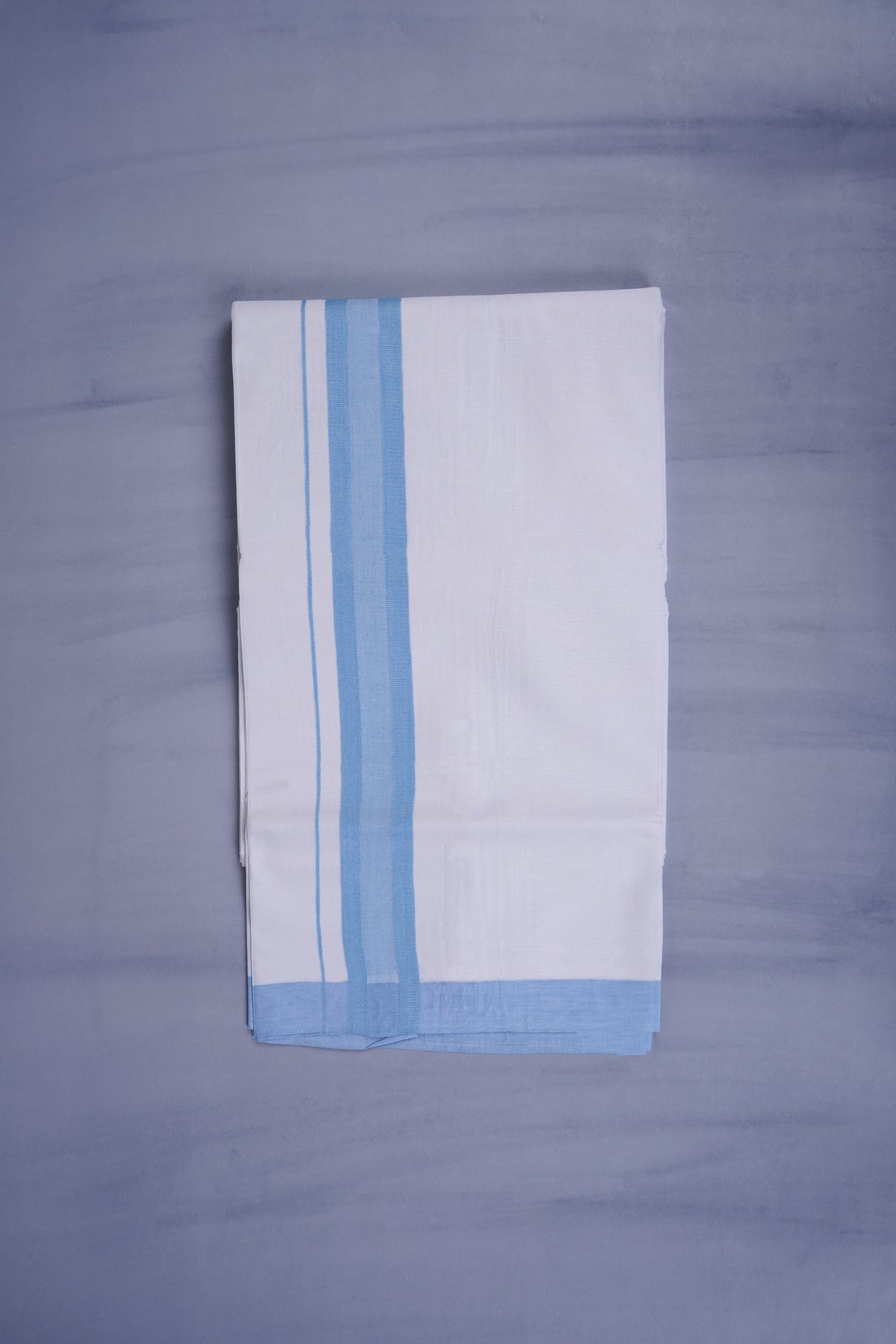 KERALOOM FINISH COTTON 329 W/D DHOTI 3.80 MTR - Sky Blue