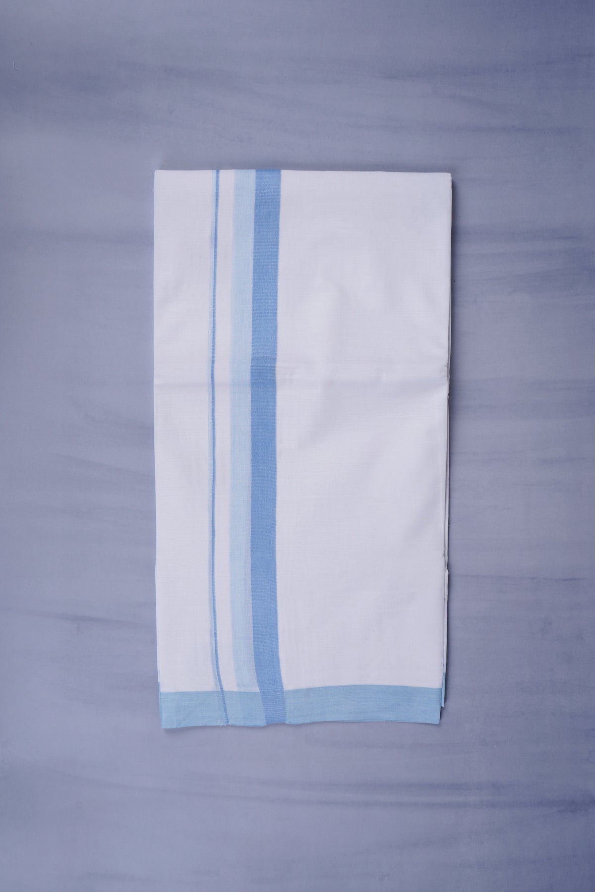 KERALOOM FINISH COTTON 332 W/D DHOTI 3.80 MTR - Sky Blue