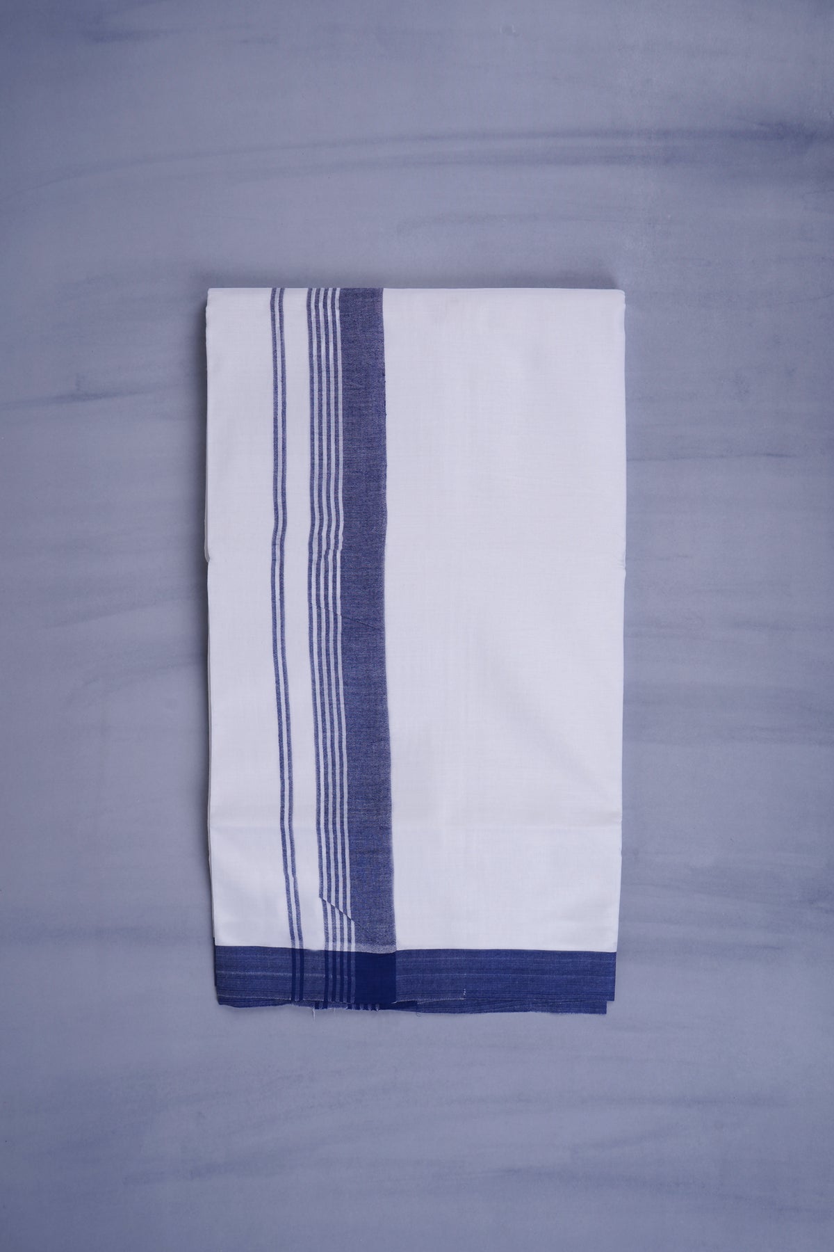 KERALOOM FINISH COTTON 327 W/D DHOTI 3.80 MTR - Navy Blue