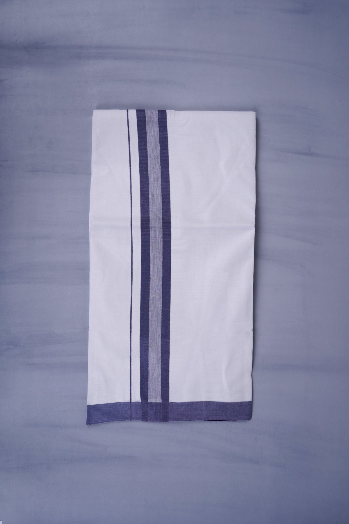 KERALOOM FINISH COTTON 329 W/D DHOTI 3.80 MTR - Navy Blue