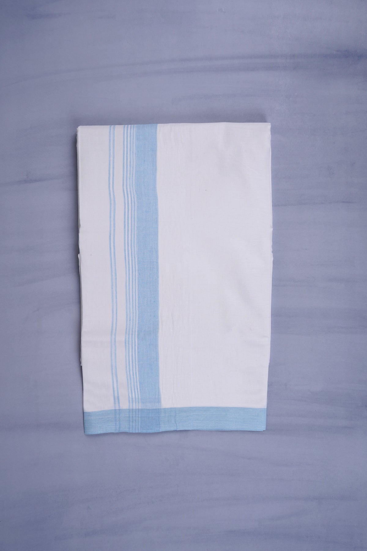 KERALOOM FINISH COTTON 327 W/D DHOTI 3.80 MTR - Sky Blue